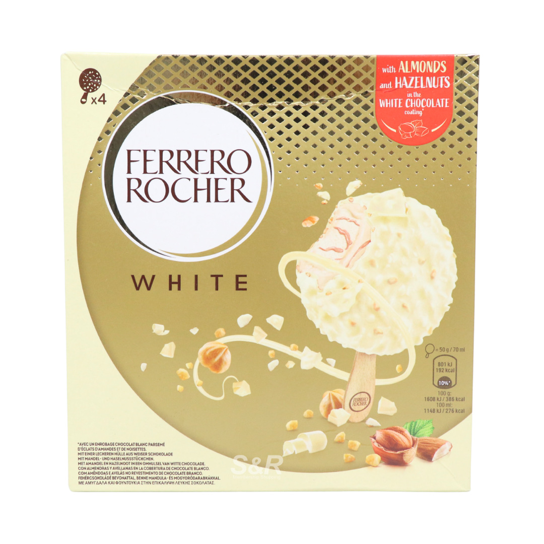 Ferrero Rocher White with Almond & Hazelnut Ice Cream 50g x 4 pcs
